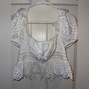 Showpo crop top with puffy sleeves